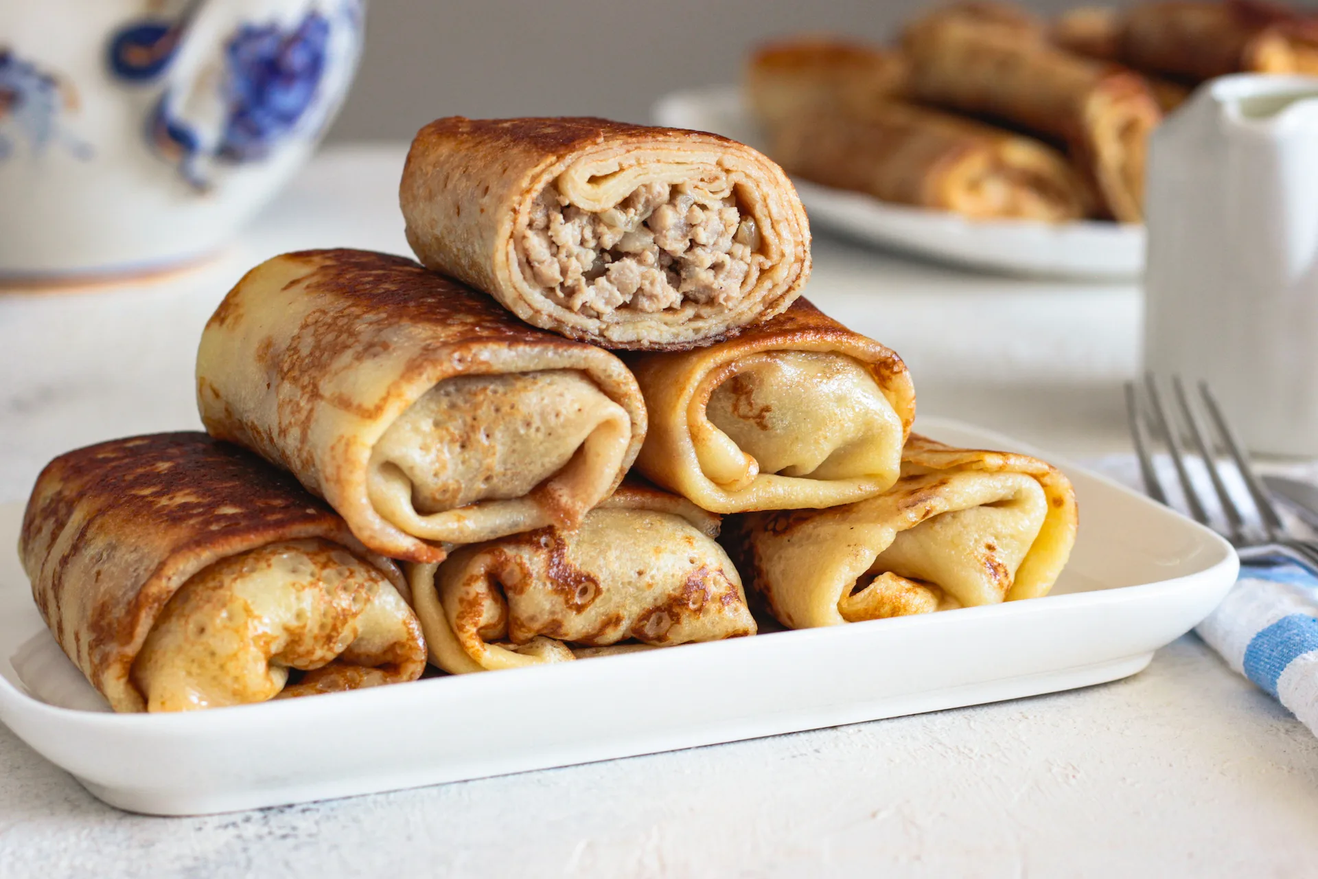 Блины с куриным фаршем