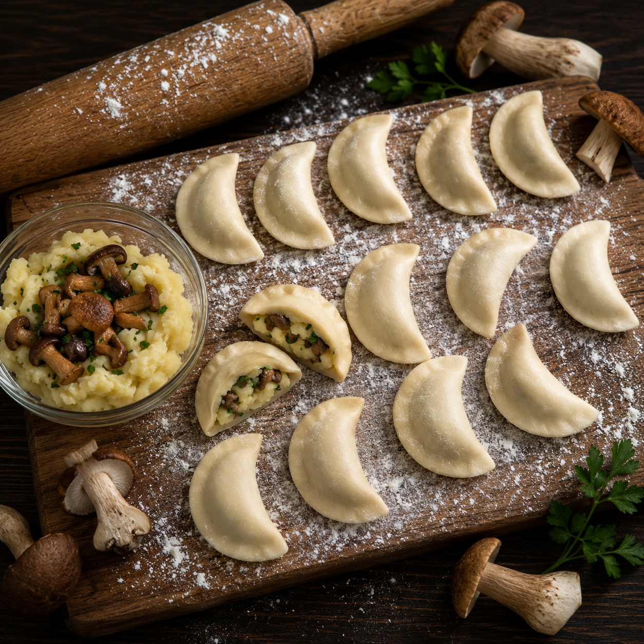 Вареники картофель+шампиньон